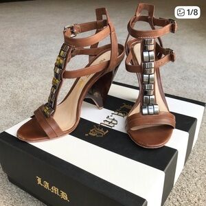 L.A.M.B. Brown Strappy Heels
